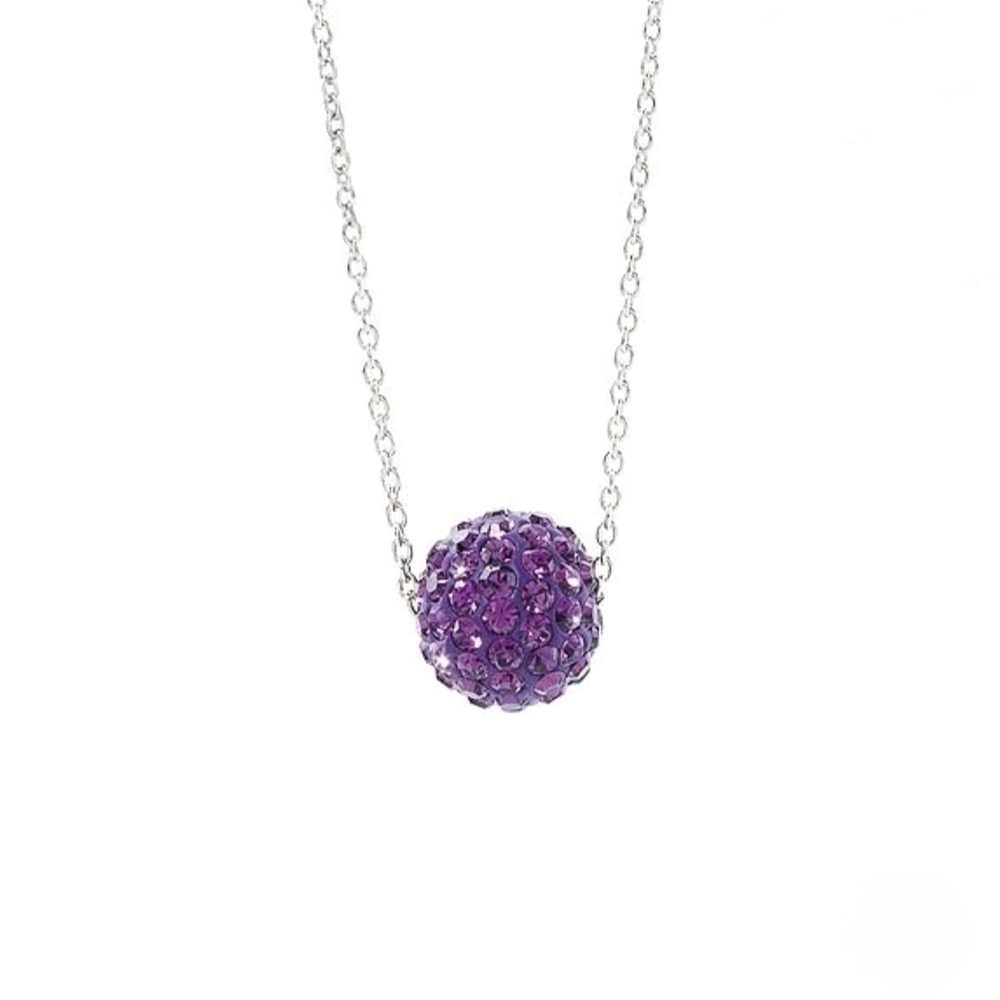 Touchstone Crystal February Amethyst Birthstone Neclace NIB Retired